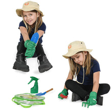 Load image into Gallery viewer, Born Toys Kids Gardening Set (6 pc),Garden Rake and Tools with Kids Gardening Gloves and Washable HAT Set for Real or Sand Gardening Water Sprayer Bag Included