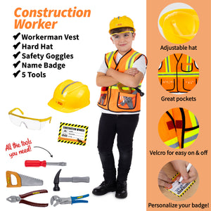 Born Toys Premium 27 Piece Dress Up Clothes for kids 3-7 Construction Worker with kids Tool Set,Gardening Costume with Gardening Tools,Chef or Baker with Baking toys