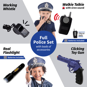 Born Toys Police Toys Set with Police Accessories Includes Police Baton, Handcuffs for Kids, Toy Gun, Police Hat - For Kids Police Costume for Boys & Girls for their Role Play, Dress Up & Pretend Play