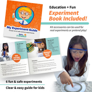 Born Toys Science Kits for Kids w/ Kids Lab Coat for Ages 5-8, Includes Science Experiments for Kids, Science Toys, Kids Science Goggles, Kids Science Kits, Dress Up & Pretend Play or Kids Costume
