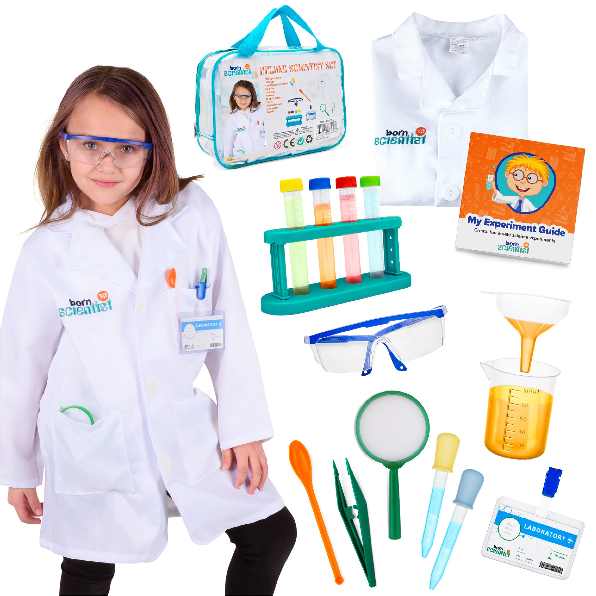 lab coat and goggles near me Born Toys Science Kits for Kids w/ Kids Lab Coat for Ages 5-8, Include – BornToys
